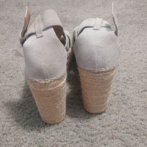 Marc Fisher Mladore Perforated Leather Espadrille Wedge Sandals Size 11 NWT - Picture 4 of 10